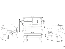 Set da giardino con tavolo 4 posti VITTORIA Rattan sintetico (PE) Bianco sporco