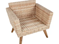 Set da giardino con tavolo 4 posti VITTORIA Rattan sintetico (PE) Bianco sporco