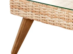 Set da giardino con tavolo 4 posti VITTORIA Rattan sintetico (PE) Bianco sporco
