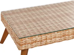 Set da giardino con tavolo 4 posti VITTORIA Rattan sintetico (PE) Bianco sporco