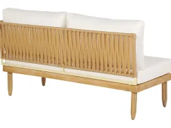 Set da giardino con tavolo 4 posti CREMONA Lato destro Legno d'acacia Bianco sporco
