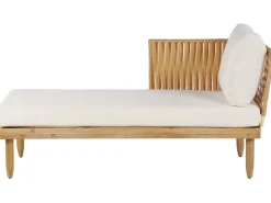 Set da giardino con tavolo 4 posti CREMONA Lato destro Legno d'acacia Bianco sporco