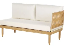 Set da giardino con tavolo 4 posti CREMONA Lato destro Legno d'acacia Bianco sporco