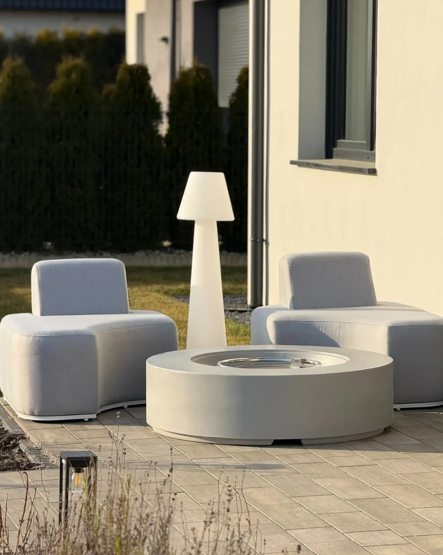 Set da giardino con tavolo 2 posti FABRO Modulare Grigio chiaro