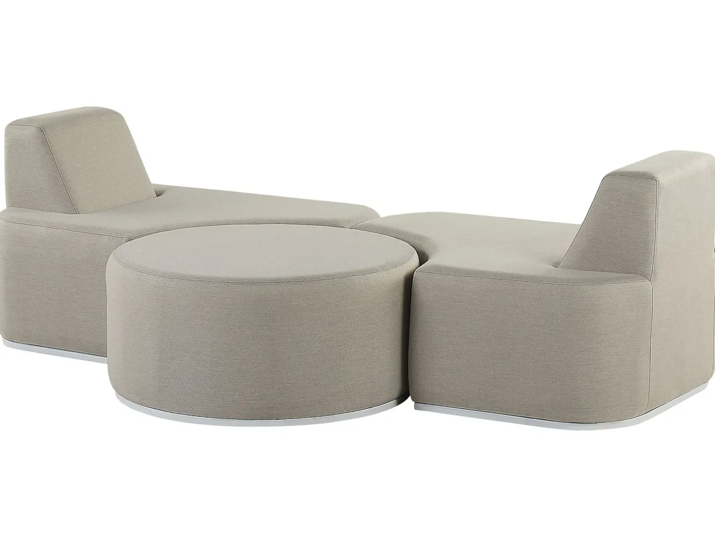 Set da giardino con tavolo 2 posti FABRO Modulare Grigio chiaro