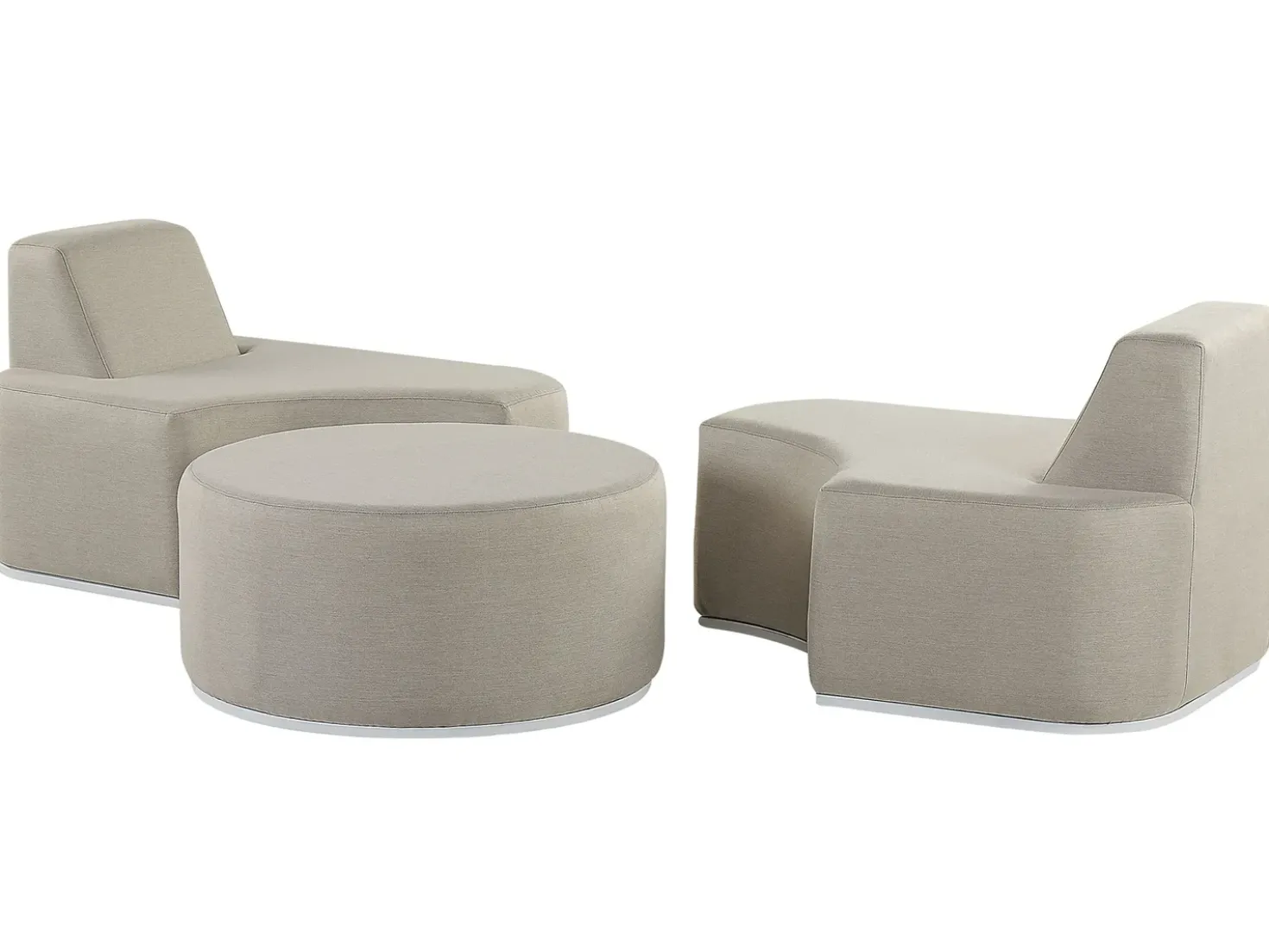 Set da giardino con tavolo 2 posti FABRO Modulare Grigio chiaro
