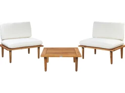 Set da giardino con tavolo 2 posti FRASCATI Modulare Legno di acacia certificato Bianco sporco