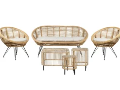 Set da giardino con tavolo 4 posti MARATEA/CESENATICO Rattan Naturale