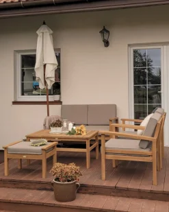 Set da giardino con tavolo 4 posti MANILA Legno di acacia certificato Marrone chiaro