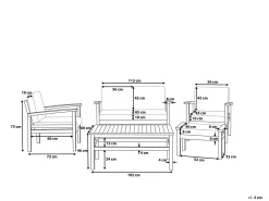 Set da giardino con tavolo 4 posti MANILA Legno di acacia certificato Marrone chiaro