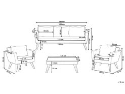 Set da giardino con tavolo 5 posti VITTORIA XL Rattan sintetico (PE) Bianco sporco