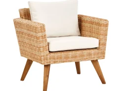 Set da giardino con tavolo 5 posti VITTORIA XL Rattan sintetico (PE) Bianco sporco