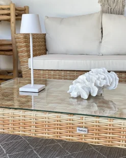 Set da giardino con tavolo 5 posti VITTORIA XL Rattan sintetico (PE) Bianco sporco