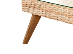 Set da giardino con tavolo 5 posti VITTORIA XL Rattan sintetico (PE) Bianco sporco