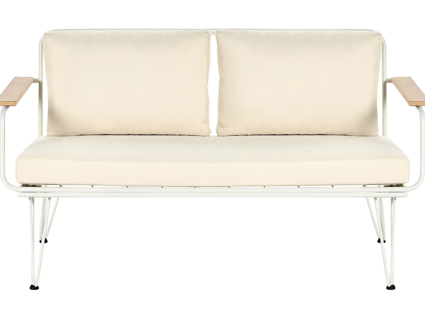 Set da giardino con tavolo 4 posti MONTESILVANO Metallo Beige chiaro