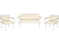 Set da giardino con tavolo 4 posti MONTESILVANO Metallo Beige chiaro