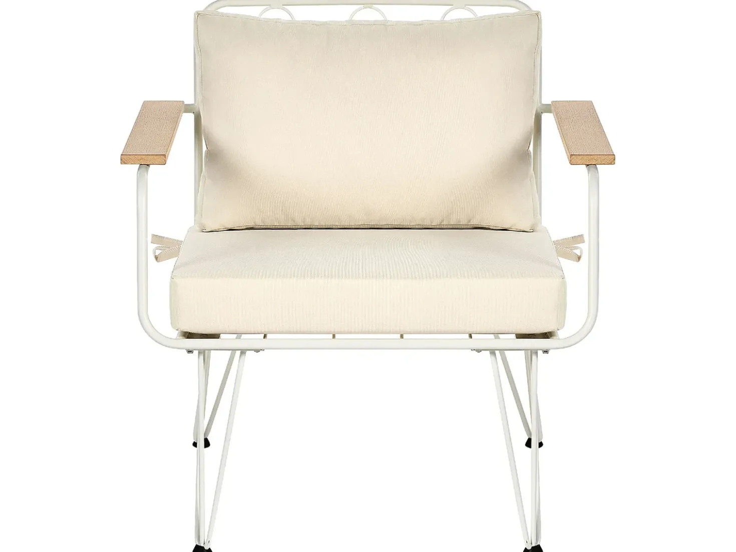 Set da giardino con tavolo 4 posti MONTESILVANO Metallo Beige chiaro