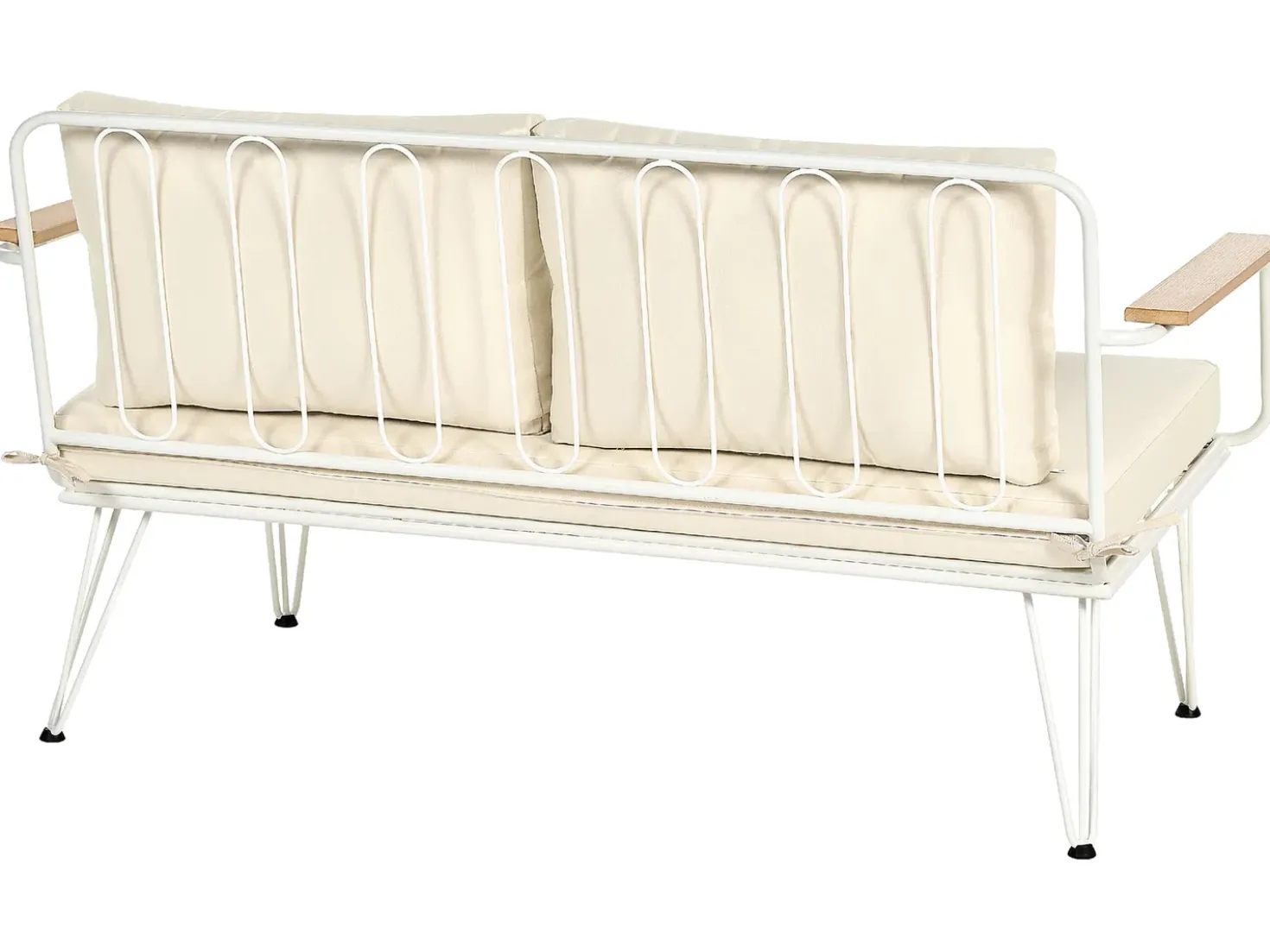 Set da giardino con tavolo 4 posti MONTESILVANO Metallo Beige chiaro