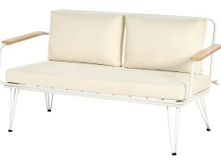 Set da giardino con tavolo 4 posti MONTESILVANO Metallo Beige chiaro