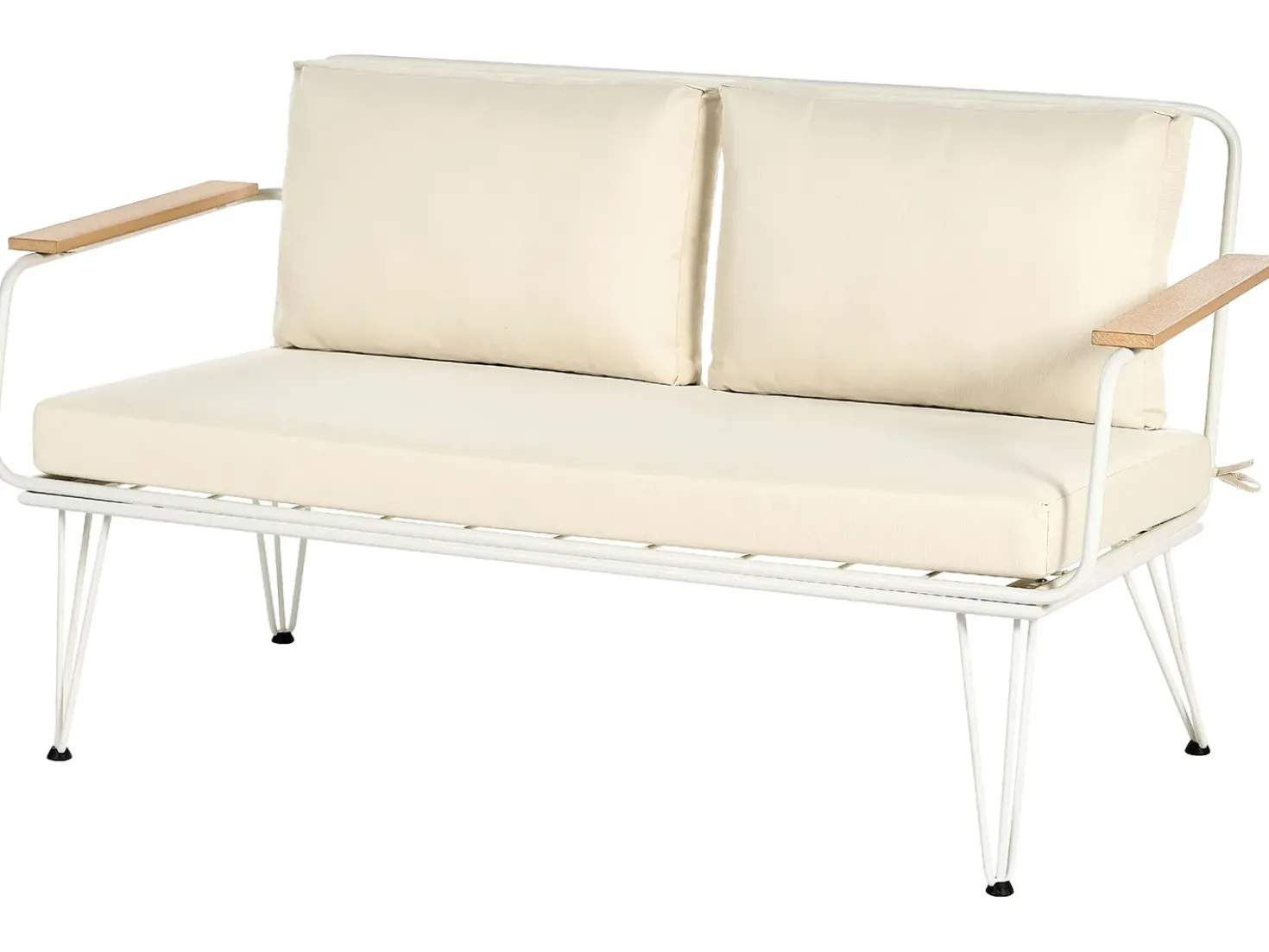 Set da giardino con tavolo 4 posti MONTESILVANO Metallo Beige chiaro