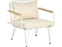 Set da giardino con tavolo 4 posti MONTESILVANO Metallo Beige chiaro