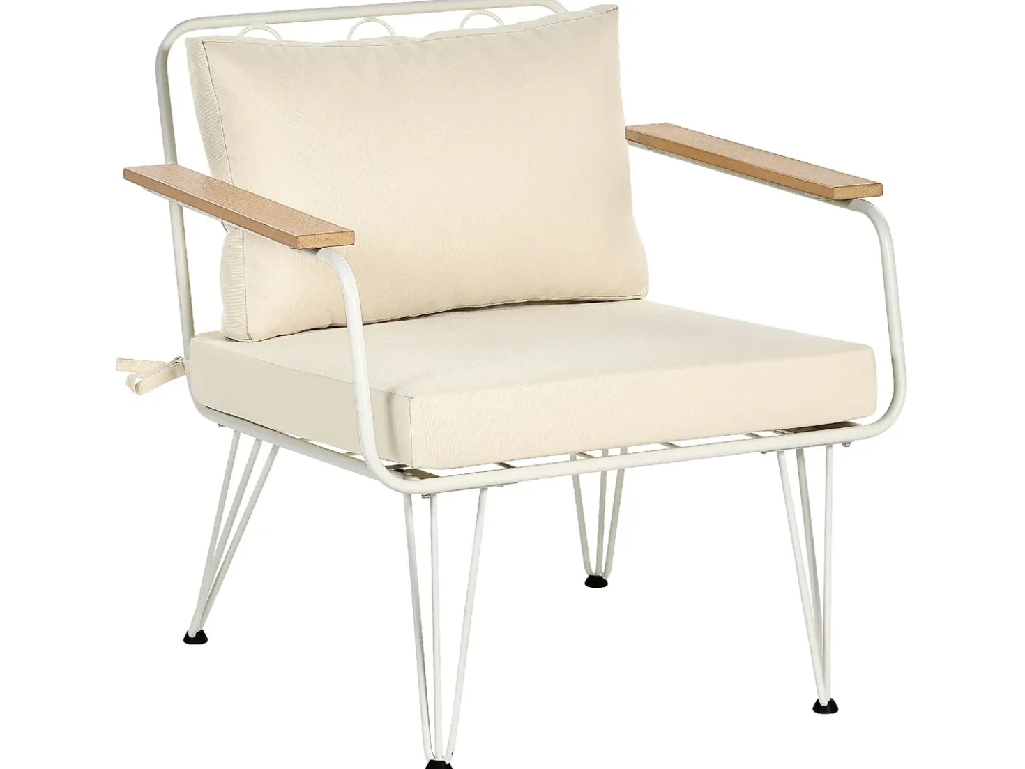 Set da giardino con tavolo 4 posti MONTESILVANO Metallo Beige chiaro