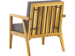 Set da giardino con tavolo 4 posti PALLANO Legno d'acacia Grigio scuro