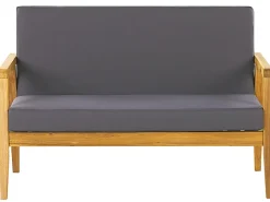 Set da giardino con tavolo 4 posti PALLANO Legno d'acacia Grigio scuro