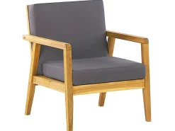Set da giardino con tavolo 4 posti PALLANO Legno d'acacia Grigio scuro