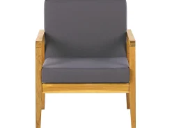 Set da giardino con tavolo 4 posti PALLANO Legno d'acacia Grigio scuro