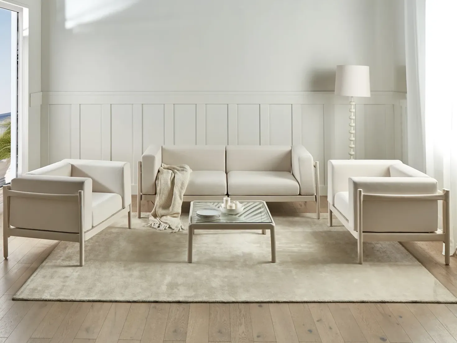 Set da giardino con tavolo 4 posti FERRETTI Beige chiaro