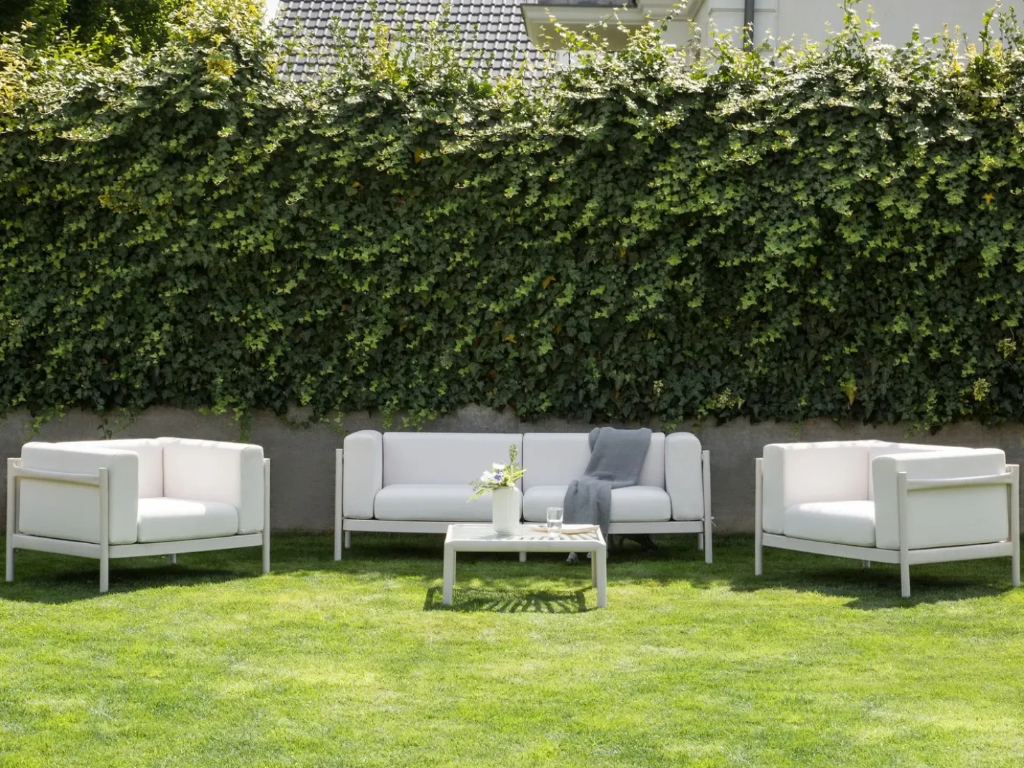 Set da giardino con tavolo 4 posti FERRETTI Beige chiaro