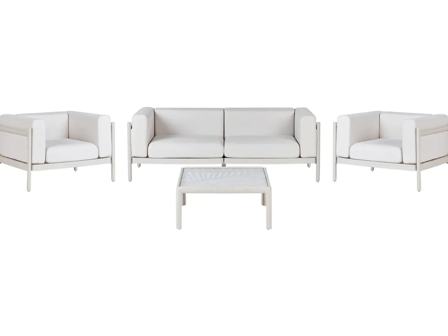 Set da giardino con tavolo 4 posti FERRETTI Beige chiaro