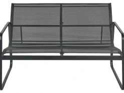 Set da giardino con tavolo 4 posti BARREA Metallo Nero