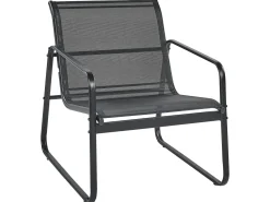 Set da giardino con tavolo 4 posti BARREA Metallo Nero