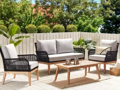 Set da giardino con tavolo 4 posti MERANO Legno d'acacia Grigio