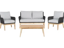 Set da giardino con tavolo 4 posti MERANO Legno d'acacia Grigio