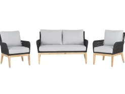 Set da giardino con tavolo 4 posti MERANO Legno d'acacia Grigio