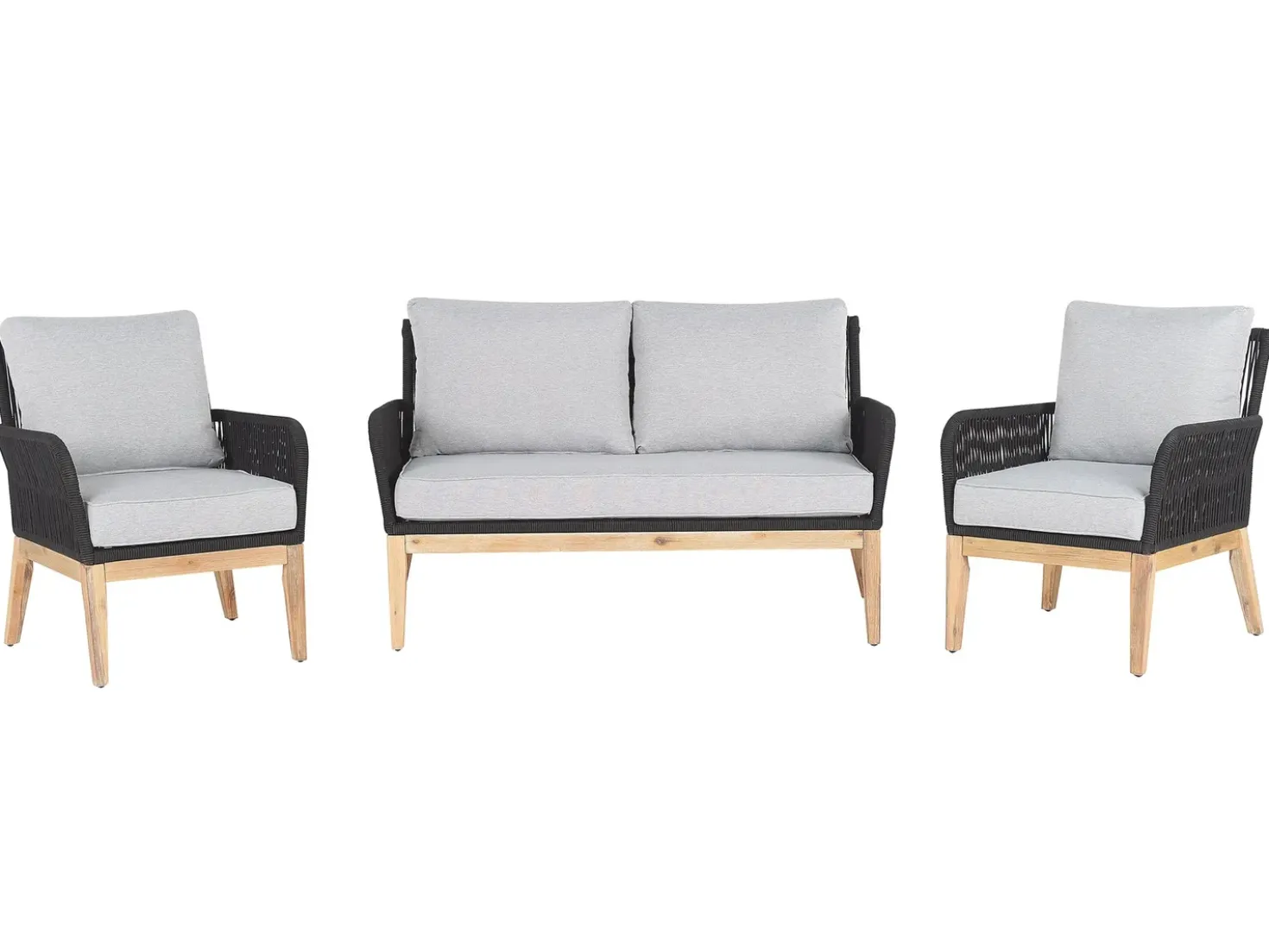 Set da giardino con tavolo 4 posti MERANO Legno d'acacia Grigio