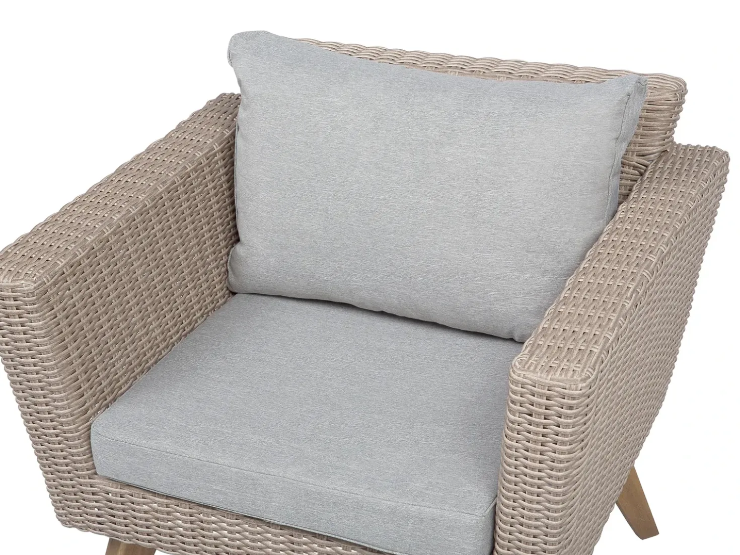 Set da giardino con tavolo 4 posti VITTORIA Rattan sintetico (PE) Grigio