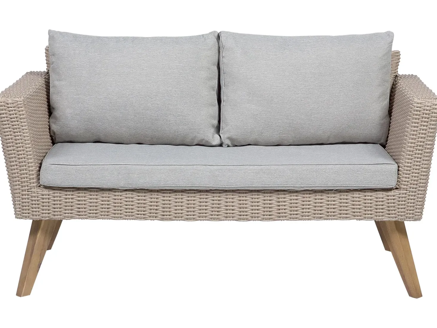Set da giardino con tavolo 4 posti VITTORIA Rattan sintetico (PE) Grigio
