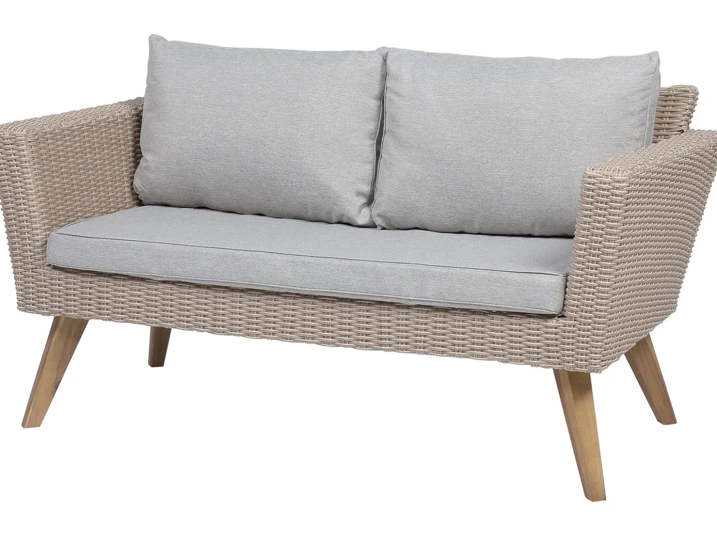 Set da giardino con tavolo 4 posti VITTORIA Rattan sintetico (PE) Grigio