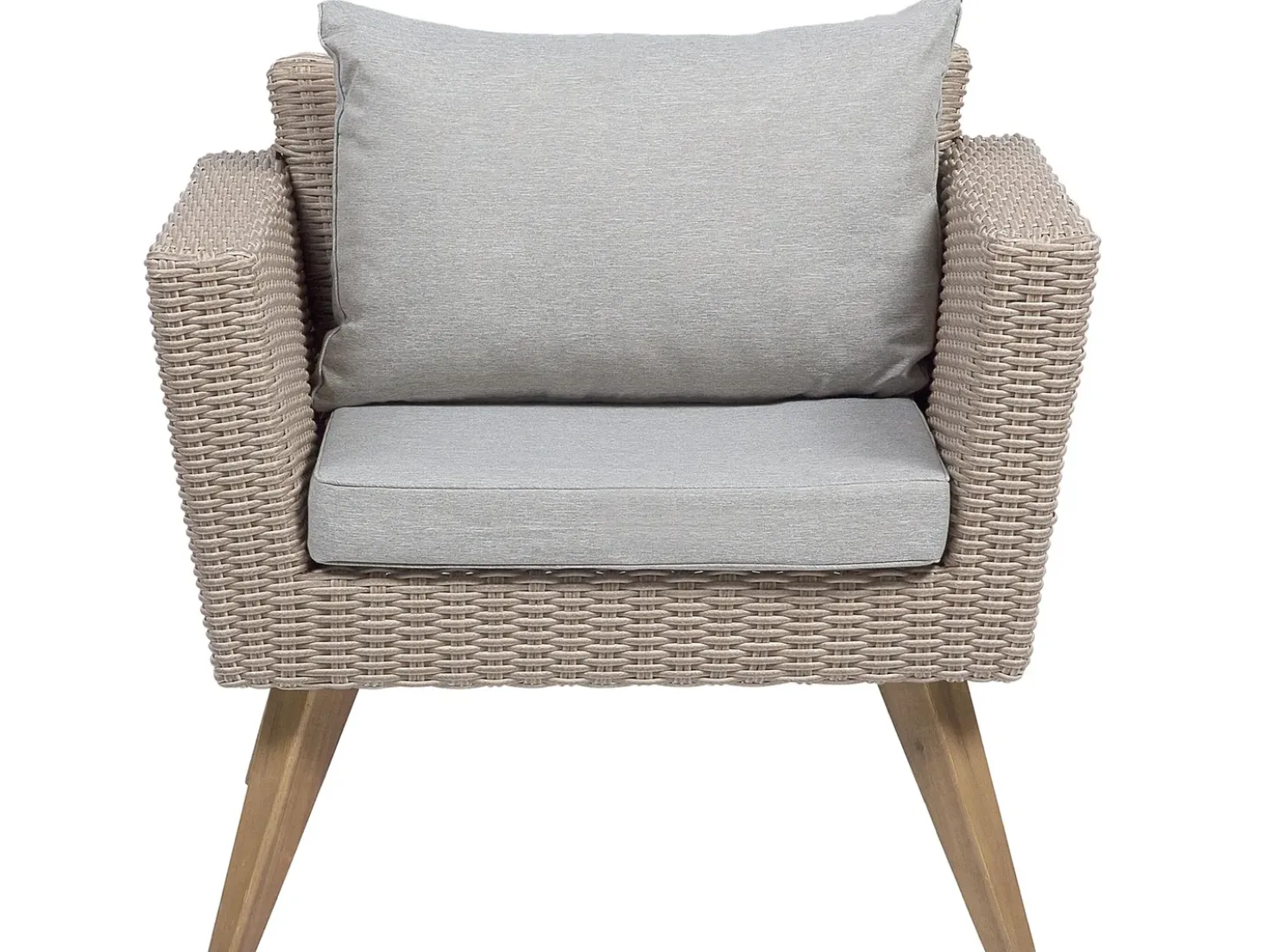Set da giardino con tavolo 4 posti VITTORIA Rattan sintetico (PE) Grigio