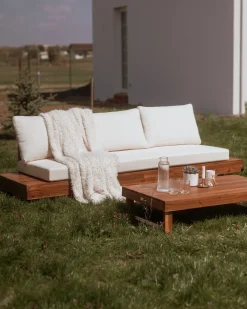 Set da giardino con tavolo 5 posti MARETTIMO Legno di acacia certificato Marrone