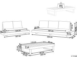 Set da giardino con tavolo 5 posti MARETTIMO Legno di acacia certificato Marrone