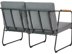Set da giardino con tavolo 4 posti VEZZANA Metallo Grigio