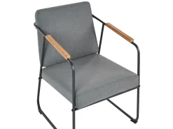 Set da giardino con tavolo 4 posti VEZZANA Metallo Grigio