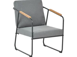 Set da giardino con tavolo 4 posti VEZZANA Metallo Grigio