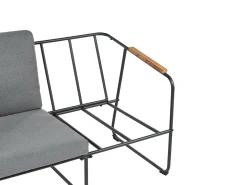 Set da giardino con tavolo 4 posti VEZZANA Metallo Grigio