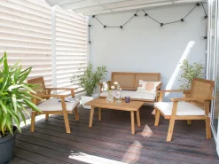 Set da giardino con tavolo 4 posti ARENELLA Legno di acacia certificato Beige chiaro